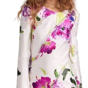 Aje Floral Long Sleeve Dress - Pink and Green